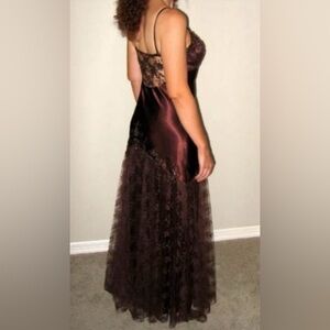 Chic Backless Brown Lace Dress